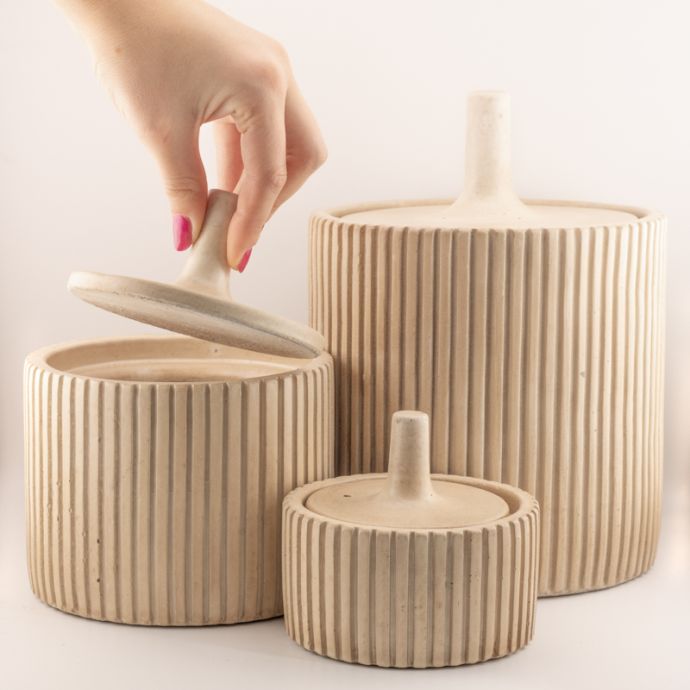 Aardewerk jar Zilt beige L