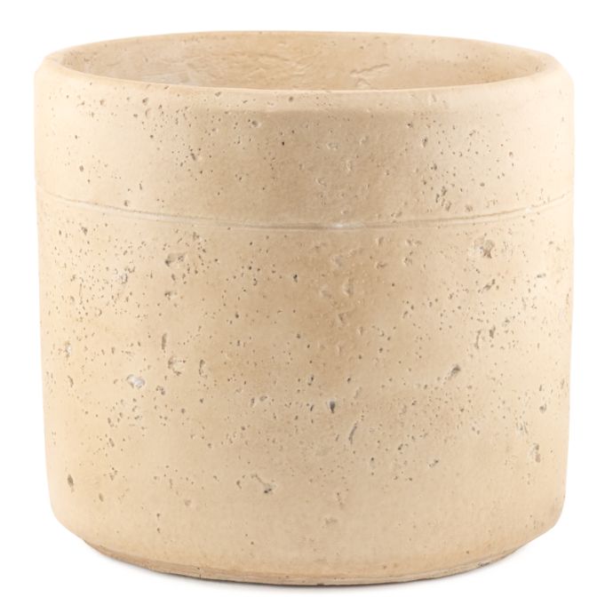 Aardewerk bloempot beige L