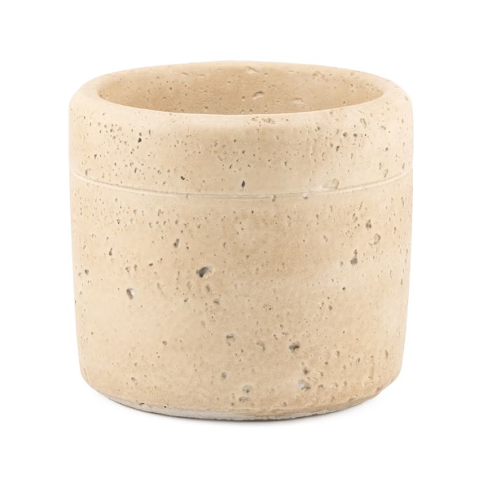 Aardewerk bloempot beige S