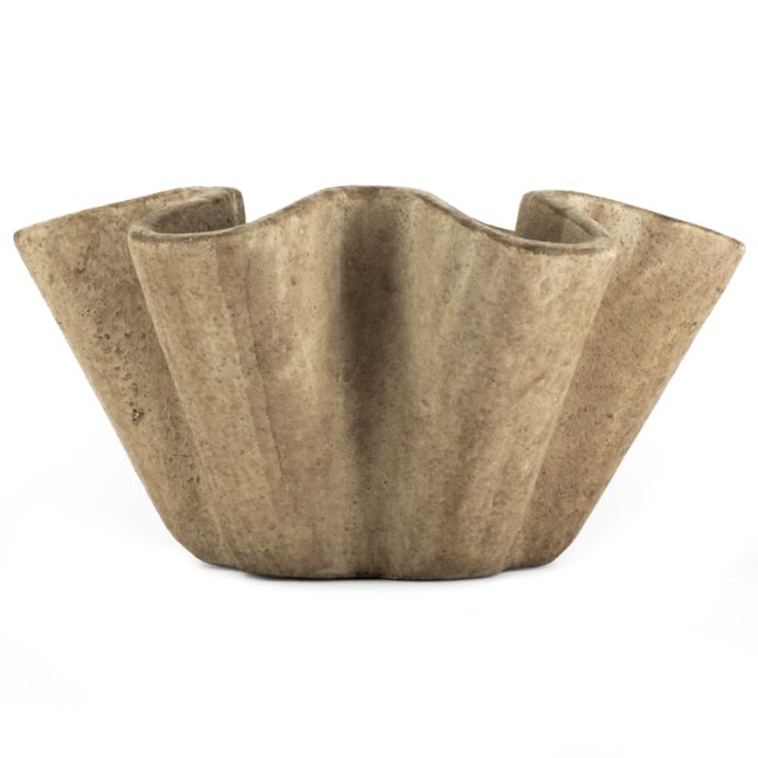 Aardewerk schaal Plica beige L