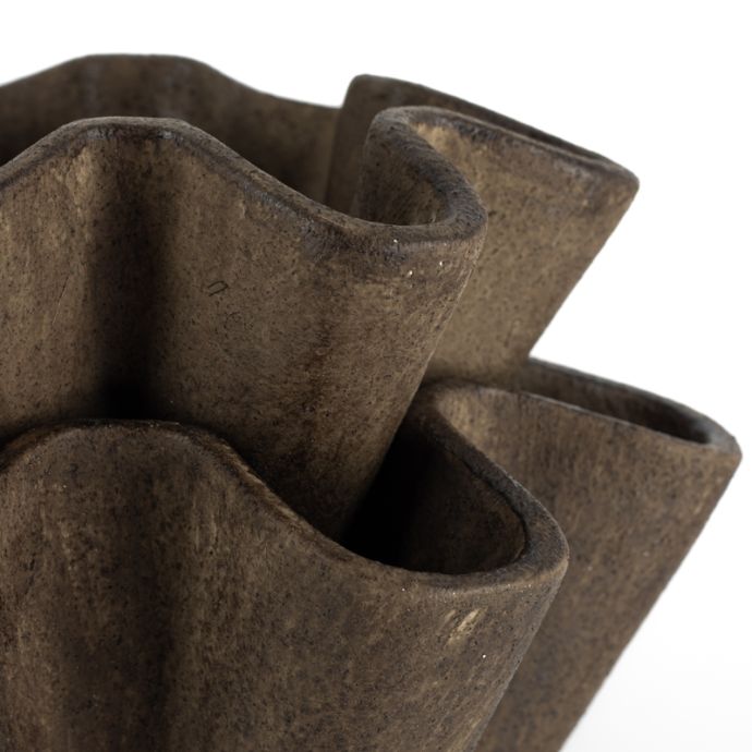 Aardewerk schaal Plica bruin S