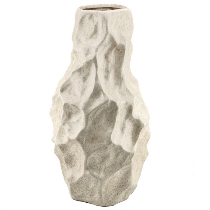 Aardewerk vaas unique beige