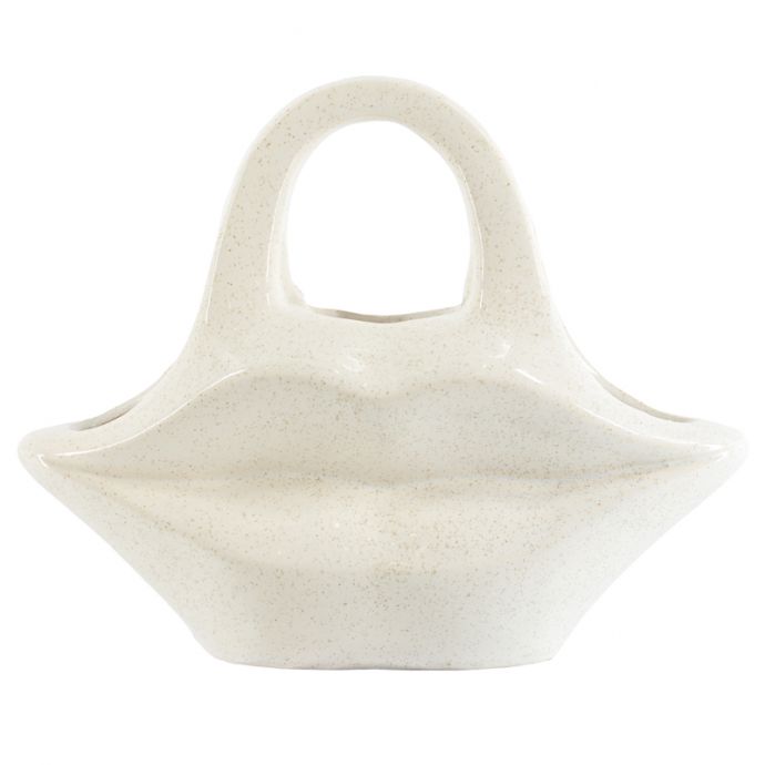 Aardewerk vaas lips beige