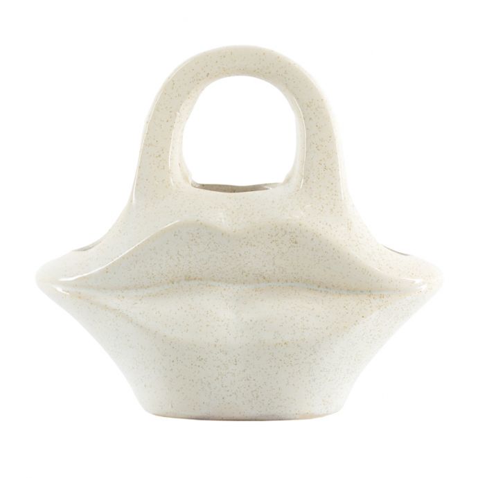Aardewerk vaas lips beige