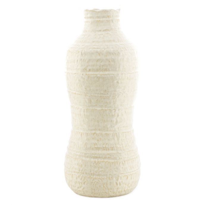 Aardewerk vaas curve beige