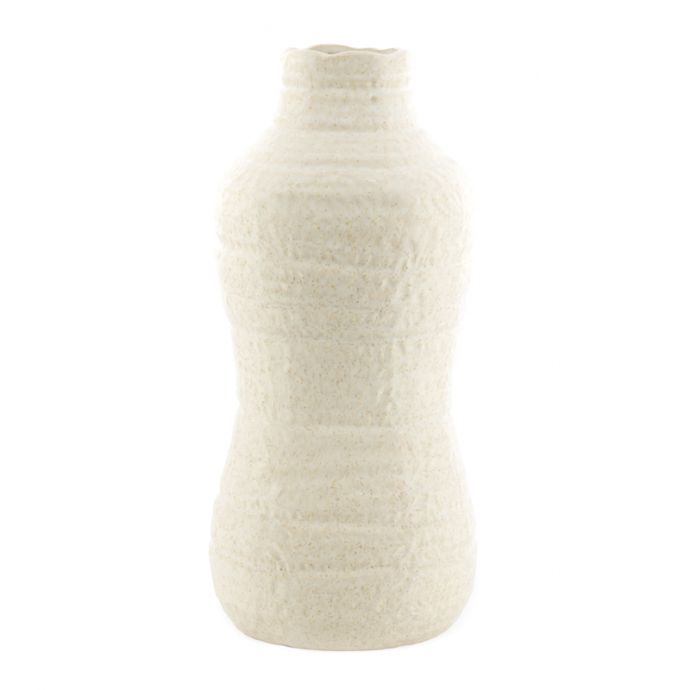 Aardewerk vaas curve beige
