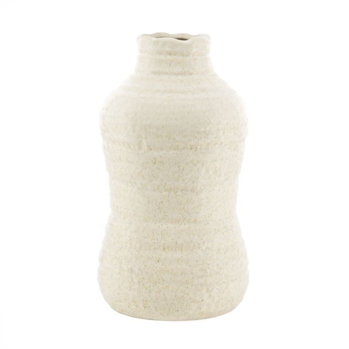 Aardewerk vaas curve beige
