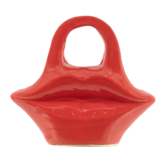 Aardewerk vaas lips rood