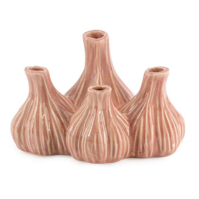 Aardewerk tulpenvaas Garlic roze