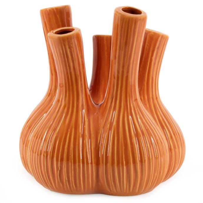 Aardewerk tulpenvaas Garlic oranje