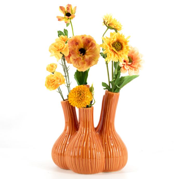 Aardewerk tulpenvaas Garlic oranje