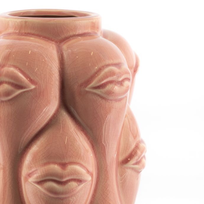 Aardewerk vaas 'Lips' roze