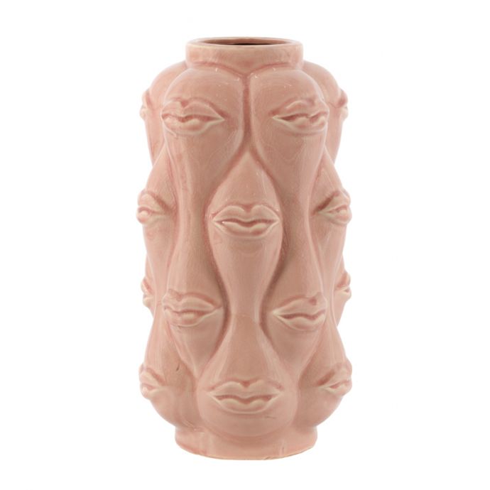 Aardewerk vaas 'Lips' roze