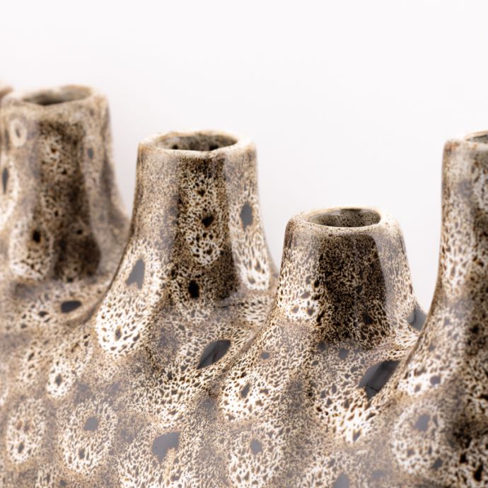 Aardewerk tulpenvaas speckled