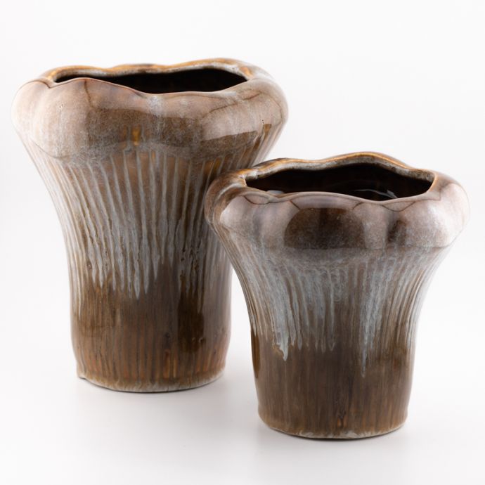 Aardewerk vaas speckled