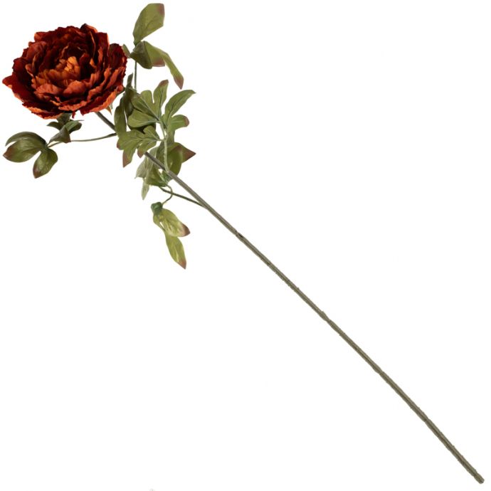 Kunstbloem pioen 83cm oranje