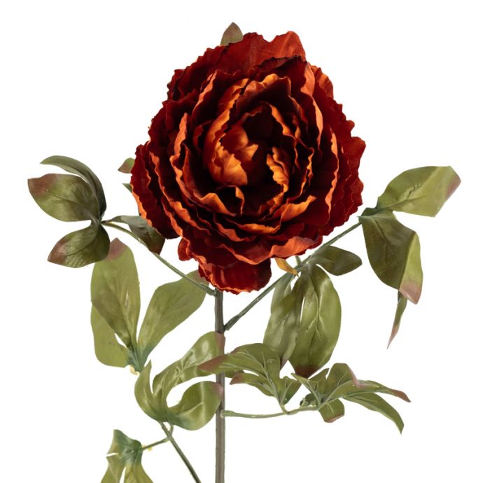 Kunstbloem pioen 83cm oranje