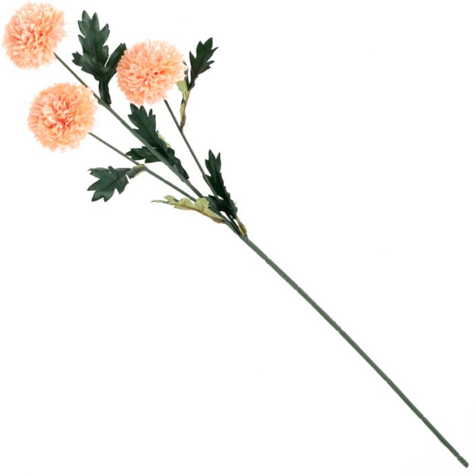 Kunstbloem bol chrysant 58cm zachtroze