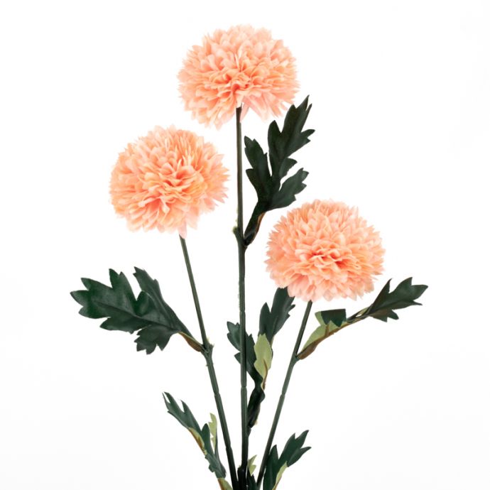 Kunstbloem bol chrysant 58cm zachtroze