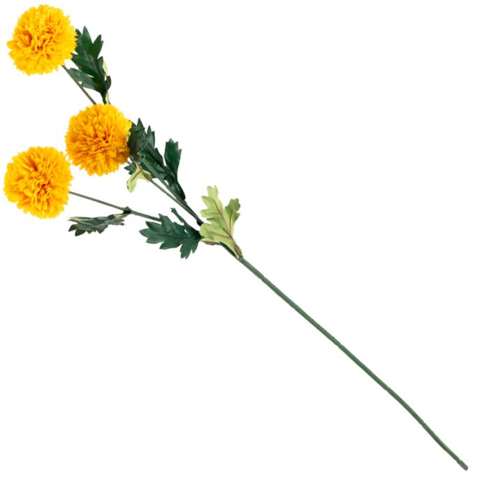 Kunstbloem bol chrysant oranje