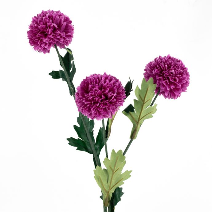 Kunstbloem bol chrysant fuchsia