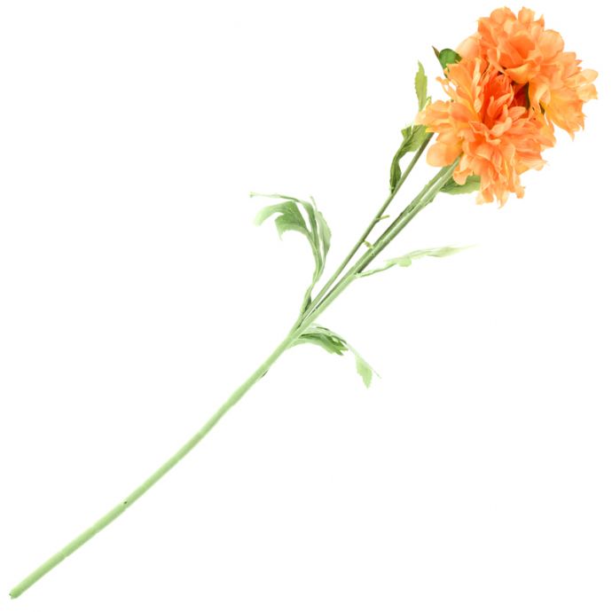 Kunstbloem pioen 60cm oranje