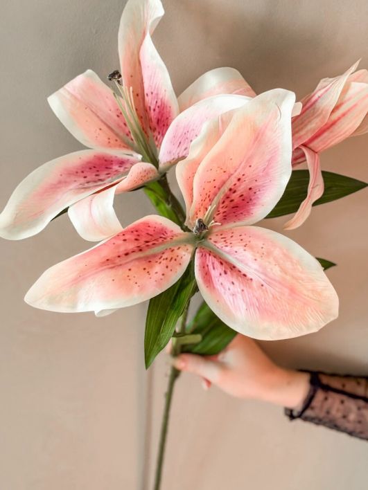 Kunstbloem tijgerlelie XL roze