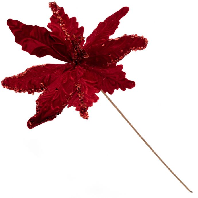 Kunsttak kerstster rood