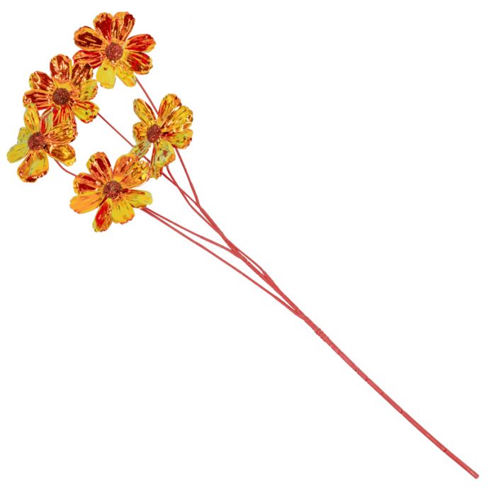 Kunstbloem holo rood/oranje