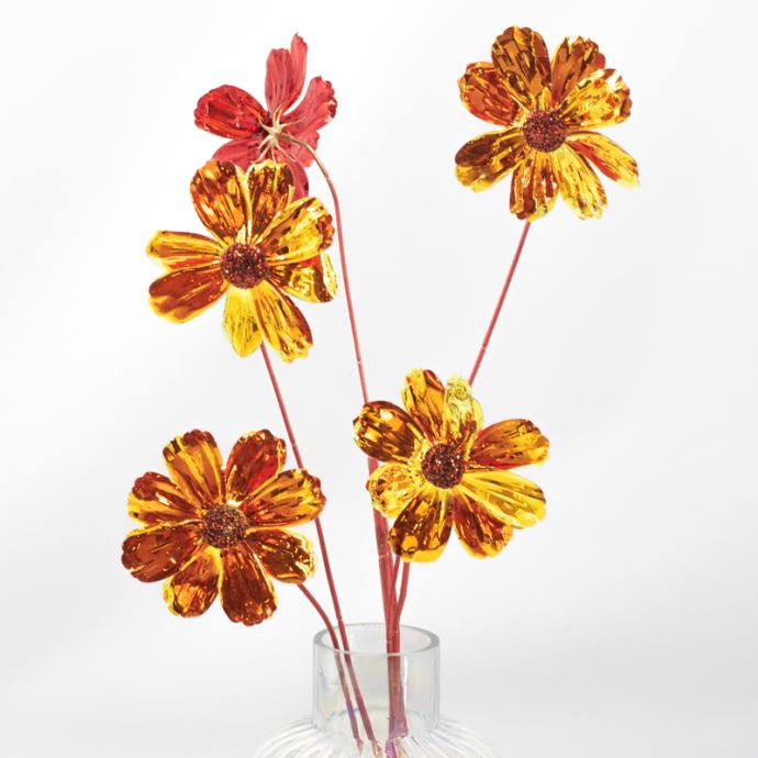 Kunstbloem holo rood/oranje