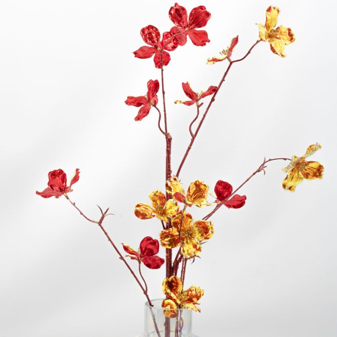 Kunstbloem holo rood/oranje