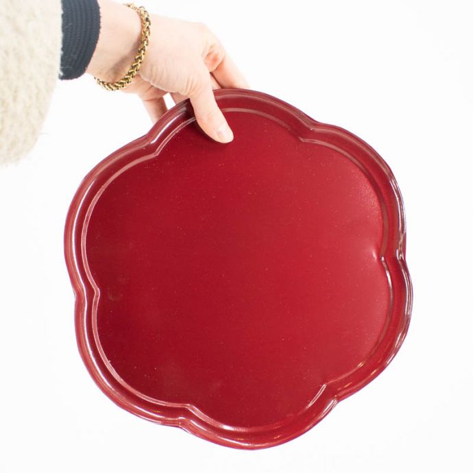 Dienblad flower maroon 