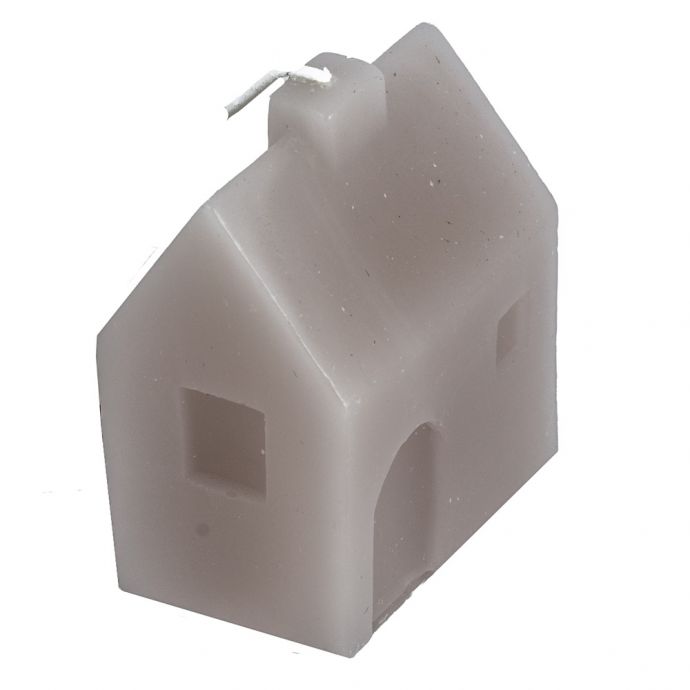 Kaars huis taupe 
