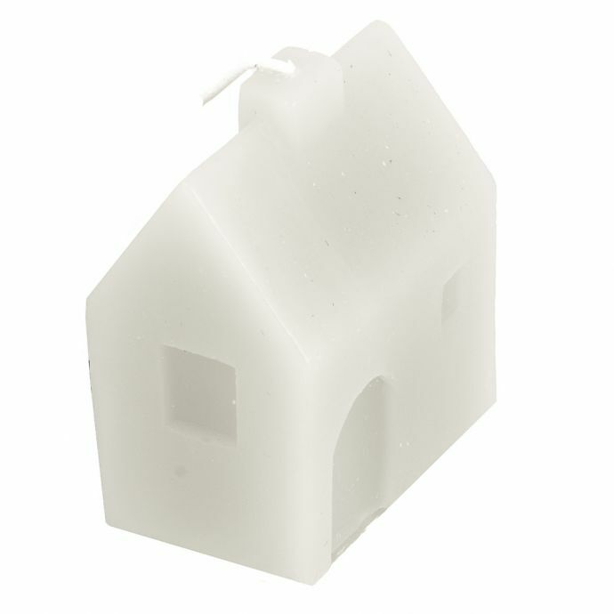 Kaars huis wit 
