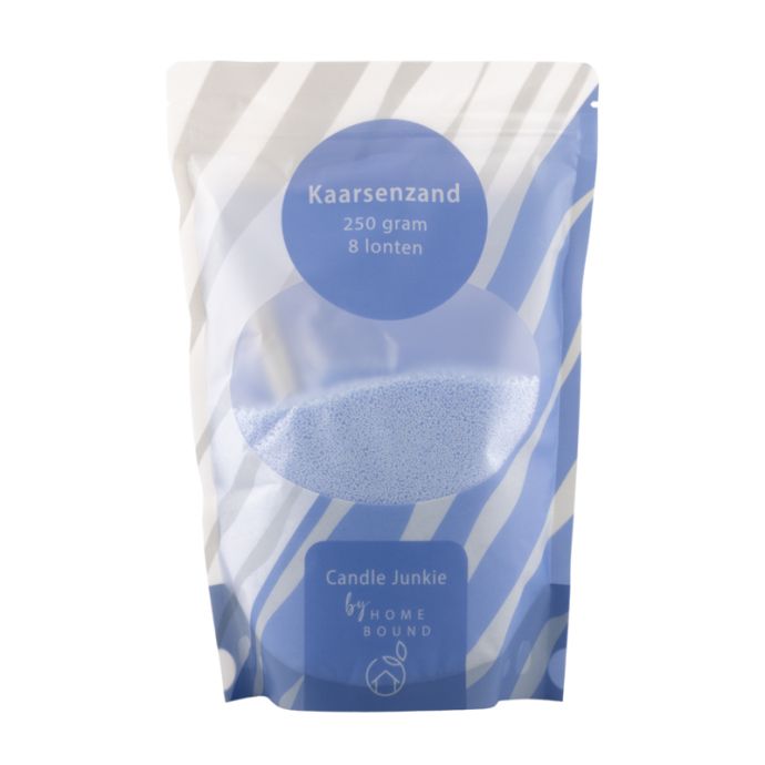 Kaarsenkorrels zak met 8 lonten lichtblauw