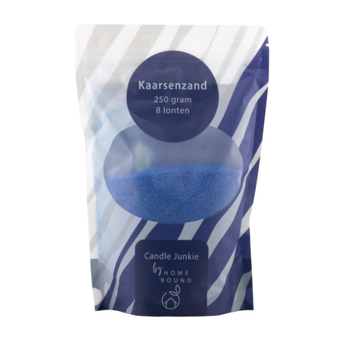 Kaarsenkorrels zak met 8 lonten blauw