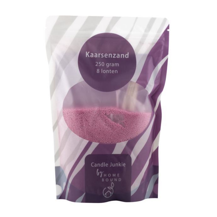 Kaarsenkorrels zak met 8 lonten paars