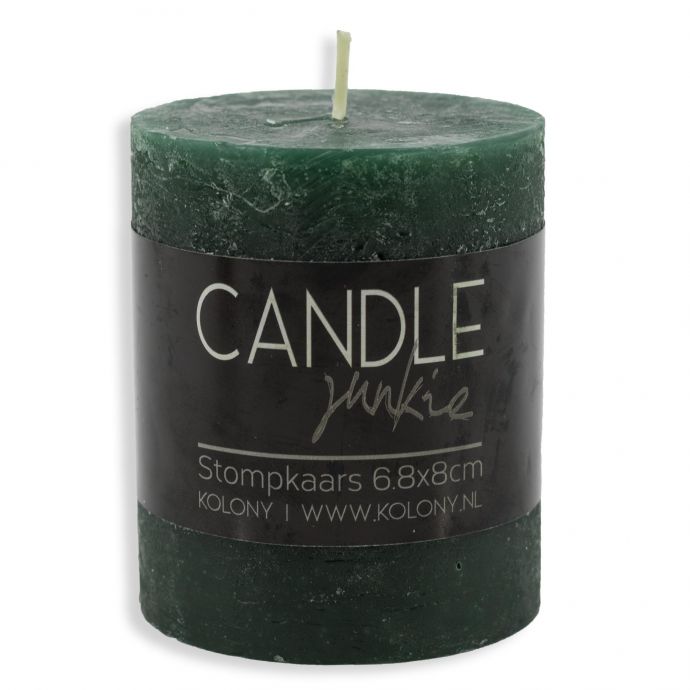 Candle Junkie stompkaars groen