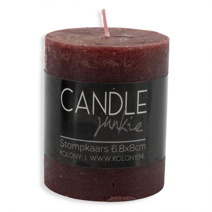 Candle Junkie stompkaars rood