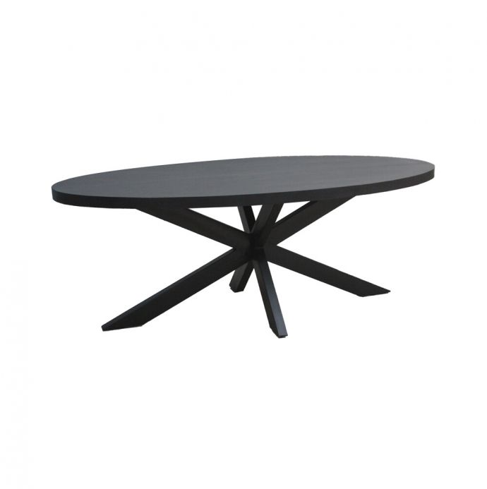 Tafel mango ovaal zwart