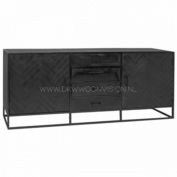 Dressoir Fishbone zwart
