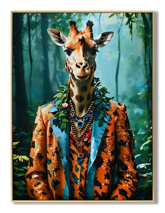 Schilderij cool giraffe