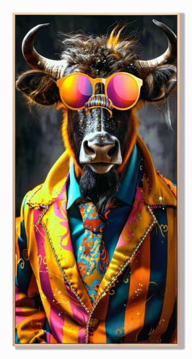 Schilderij colourfull bull