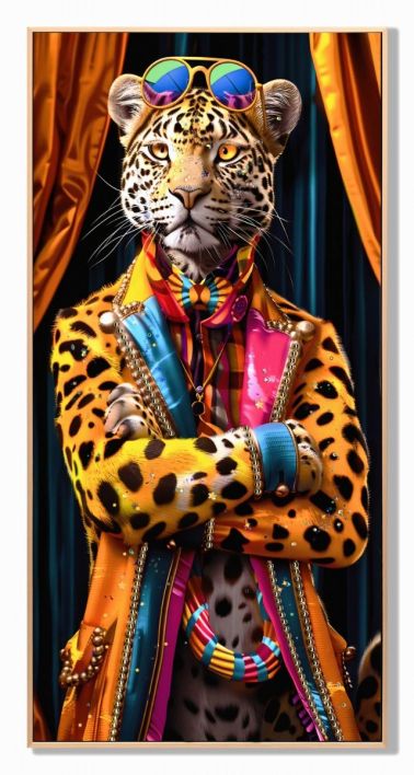 Schilderij colourfull panter