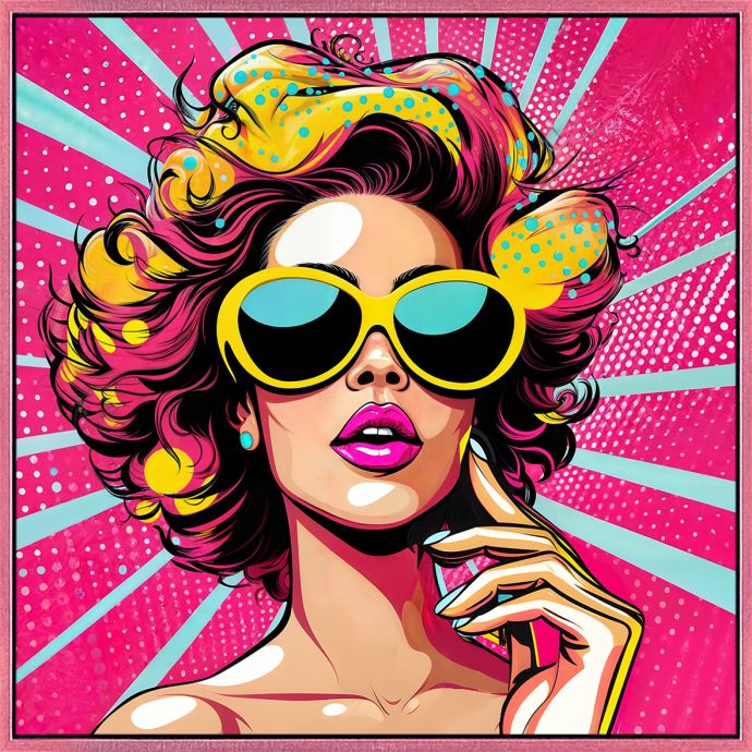 Schilderij high gloss 'vrouw colour'