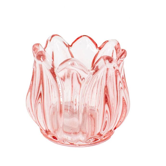 Waxinelichtje tulp roze