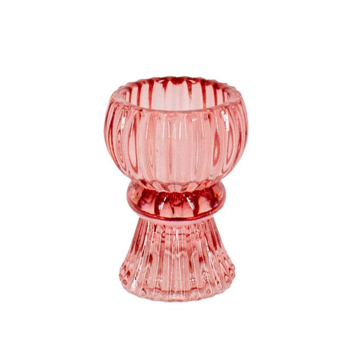 Kaarsenstandaard/waxinehouder roze
