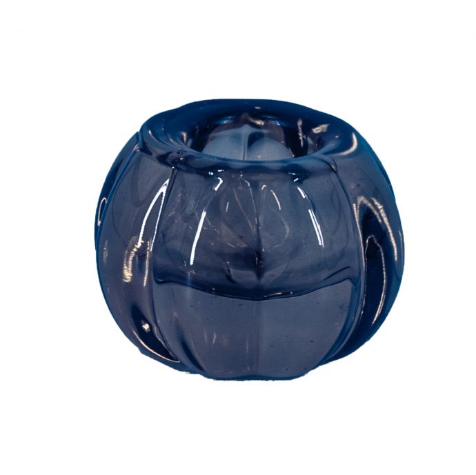Glazen kaarsenstandaard blauw 