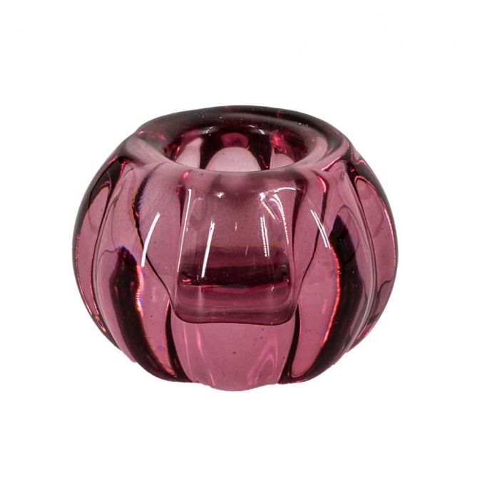 Glazen kaarsenstandaard roze