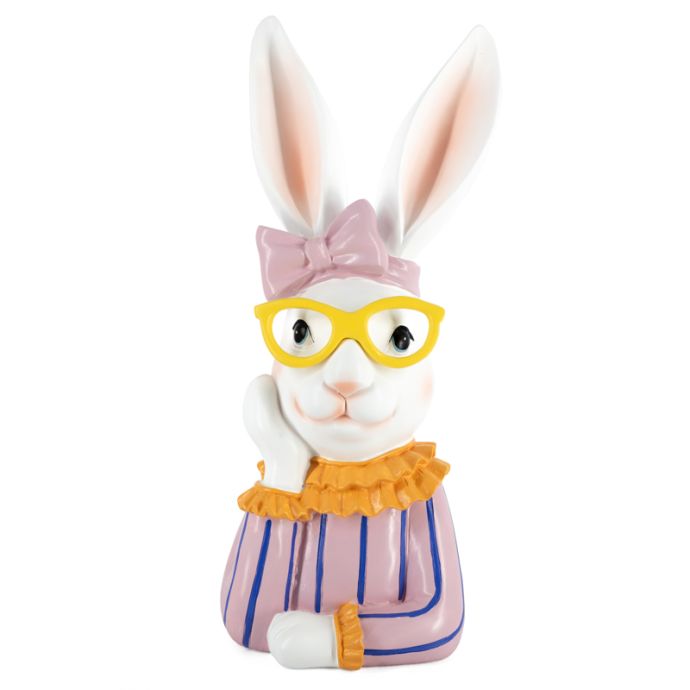 Ornament striped rabbit glasses